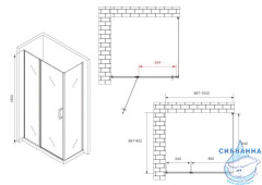 Душевое ограждение ABBER Sonnenstrand 100x90 профиль хром, стекло прозрачное AG04100S-S90 (без поддона)