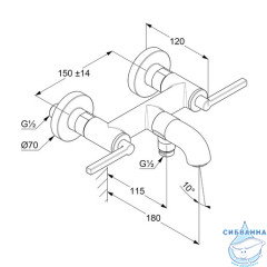 Смеситель для ванны Kludi Nova Fonte Puristic 205400515 (хром)
