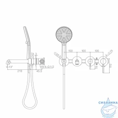 Встраиваемый смеситель для ванны Raglo R20.32.09 (графит)