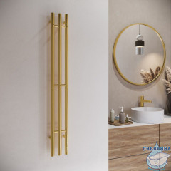 Полотенцесушитель электрический Terminus Tres круглый 16х120 (брашированное золото)