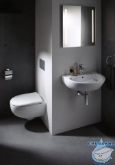 Унитаз подвесной безободковый Geberit Renova Compact 500.803.00.1 с сиденьем Soft Close (микролифт)