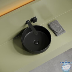  Раковина на столешницу 38 см Ceramicanova Taycan CN12003MB (черный матовый)