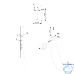 Душевая система ABBER Wasser Kreis 250 1 режим AF8121NG (никель)