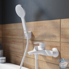 Смеситель для ванны Iddis Ray RAYWT02i02 с аксессуарами (белый)