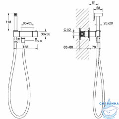 Смеситель с гигиеническим душем Aquatek Либра AQ1028CR (хром)
