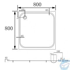 Душевой поддон ABBER AD3D080 80х80 квадратный, акриловый, белый