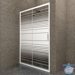 Дверь в нишу Тритон Слайд 120х185 профиль хром, стекло полосы