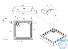 Акриловый поддон Am.Pm Gem 90x90 см