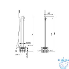 Смеситель для ванны напольный  Vincea VTF-101CH (хром)