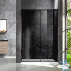 Дверь в нишу Vincea Lugano 120 профиль черный, стекло тонированное VDS-1L120CGB-1