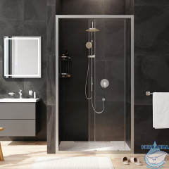 Дверь в нишу AM.PM Gem W90G-110-1-195MT 110 см профиль хром, стекло прозрачное