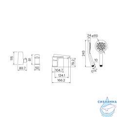 Смеситель для ванны на борт Iddis Cloud CLOSB30i07 (хром/белый)