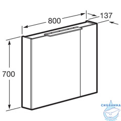Зеркальный шкаф Roca Oleta 80  белый матовый A857647501