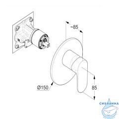 Встраиваемый смеситель для душа Kludi X1 327550575 (хром)