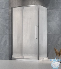 Душевое ограждение Veconi Rovigo 120x80 профиль хром, стекло дождь RV034R-12080-06-C7 (без поддона)