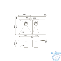 Кухонная мойка Omoikiri Akisame 78-2-IN-L 4973062