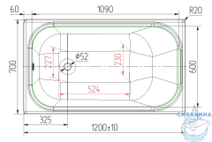 Чугунная ванна Универсал Каприз 120х70 №313 без ножек (с дефектом)