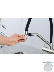 Смеситель кухни Gappo G4098-5 (сатин/черный)