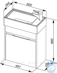 Мебельная раковина 50 см Aquanet Top Counter