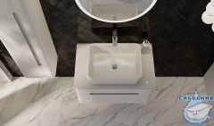 Тумба под раковину Jorno Shine 75 см Shi.01.75/P/W белый глянцевый