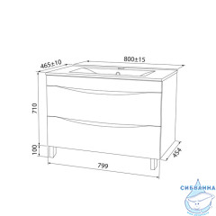 Тумба с умывальником, напольная, 80 см, белая, Cloud, IDDIS, CLO80WFi95K
