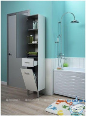 Шкаф пенал напольный Aquanet Верона 35 187316 белый матовый