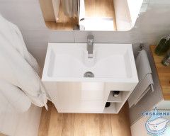 Тумба подвесная с раковиной 1Марка Lido 60П (1 дверь) белый глянец