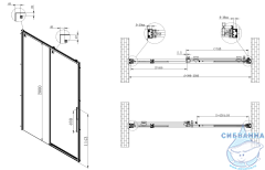 Дверь в нишу Vincea Stella 100 профиль хром, стекло прозрачное VDS-7UL100CL