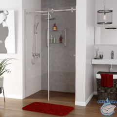 Дверь в нишу Wasserkraft Vils 120 см профиль серебристый, стекло прозрачное 56R05