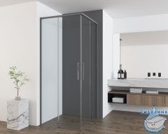 Душевое ограждение Vincea Ultima 90x90 профиль вороненая сталь, стекло прозрачное VSS-7UL9090CLGM