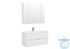 Тумба Aquanet Алвита 100 белый с раковиной Фортуна 100