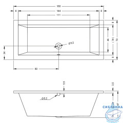 Ванна акриловая Riho Lusso 160x70