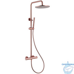 Душевая стойка ABBER Wasser Kreis AF8160RGL с термостатом без излива, розовое золото