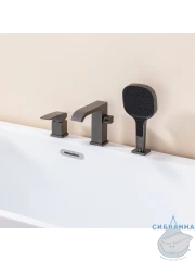 Смеситель для ванны на борт Raglo R02.31.09 с душевым гарнитуром (графит)