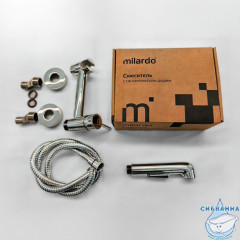 Смеситель с гигиеническим душем на эксцентриках, хром глянцевый, Tidy, Milardo, TIDSB15M08