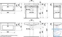 Раковина на столешницу 85 см Laufen Pro S 8.1396.5.000.104.1