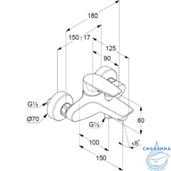 Смеситель для ванны Kludi PURE&SOLID 346810575