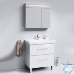 Тумба Aqwella Нео 80 белый с раковиной Dreja Q 80