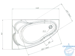 Акриловая ванна 1Marka Lil 140x90 R с каркасом