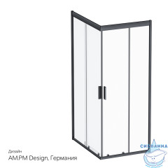 Душевое ограждение AM.PM Gem 100x80 W93G-404-100280-BT профиль черный, стекло прозрачное (без поддона)