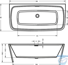 Акриловая ванна Riho Adore FS 180x86