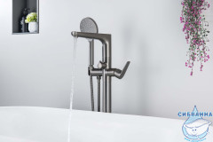 Смеситель для ванны напольный Aquatek Бетта AQ1145BGM (оружейная сталь)