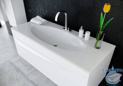 Тумба  Aqwella Clarberg Papyrus wood 120 белый глянец с раковиной Elegance 120