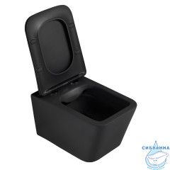 Комплект подвесной унитаз ABBER Rechteck AC1201MB черный матовый с инсталляцией AC0105 и кнопкой AC0121MMG золото матовое