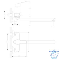 Смеситель для ванны Rossinka RS29-33 с душевым гарнитуром (хром)
