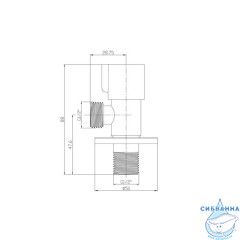Кран угловой, с отражателем, 1/2; 1/2, кран-букса, нержавеющая сталь, 2 шт, IDDIS, 910S0Z5C2CZ