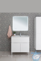 Тумба Aquanet Алвита New 80 с раковиной Flat 80 белый матовый