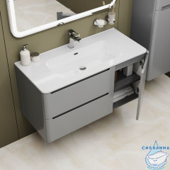 Тумба с умывальником, подвесная, 100 см, светло-серый, Edifice, IDDIS, EDI10L0i95K  подходит умыв. 0101000i28