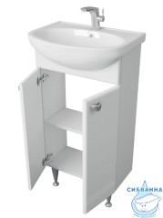 Тумба напольная  1Marka Story 50Н с раковиной Акватон 50 белый глянец