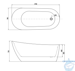 Акриловая ванна Aquatek Лагуна 170x78 AQ-K133778Wt с ножками